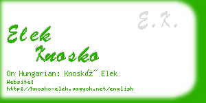 elek knosko business card